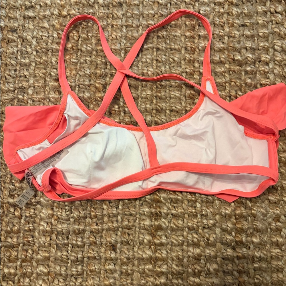 Coral Ruffled Bikini Top - Picture 2 of 3